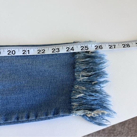 Free People Womens Great Heights Skinny Jeans Frayed Hem Blue - Picture 11 of 13